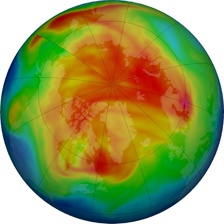 Arctic ozone map for 20 January 2019